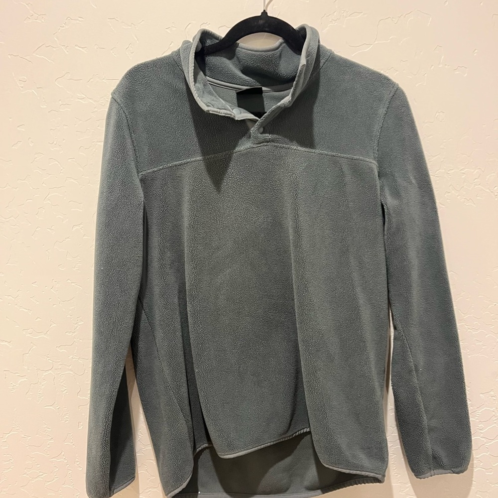 Green Fleece Button Up